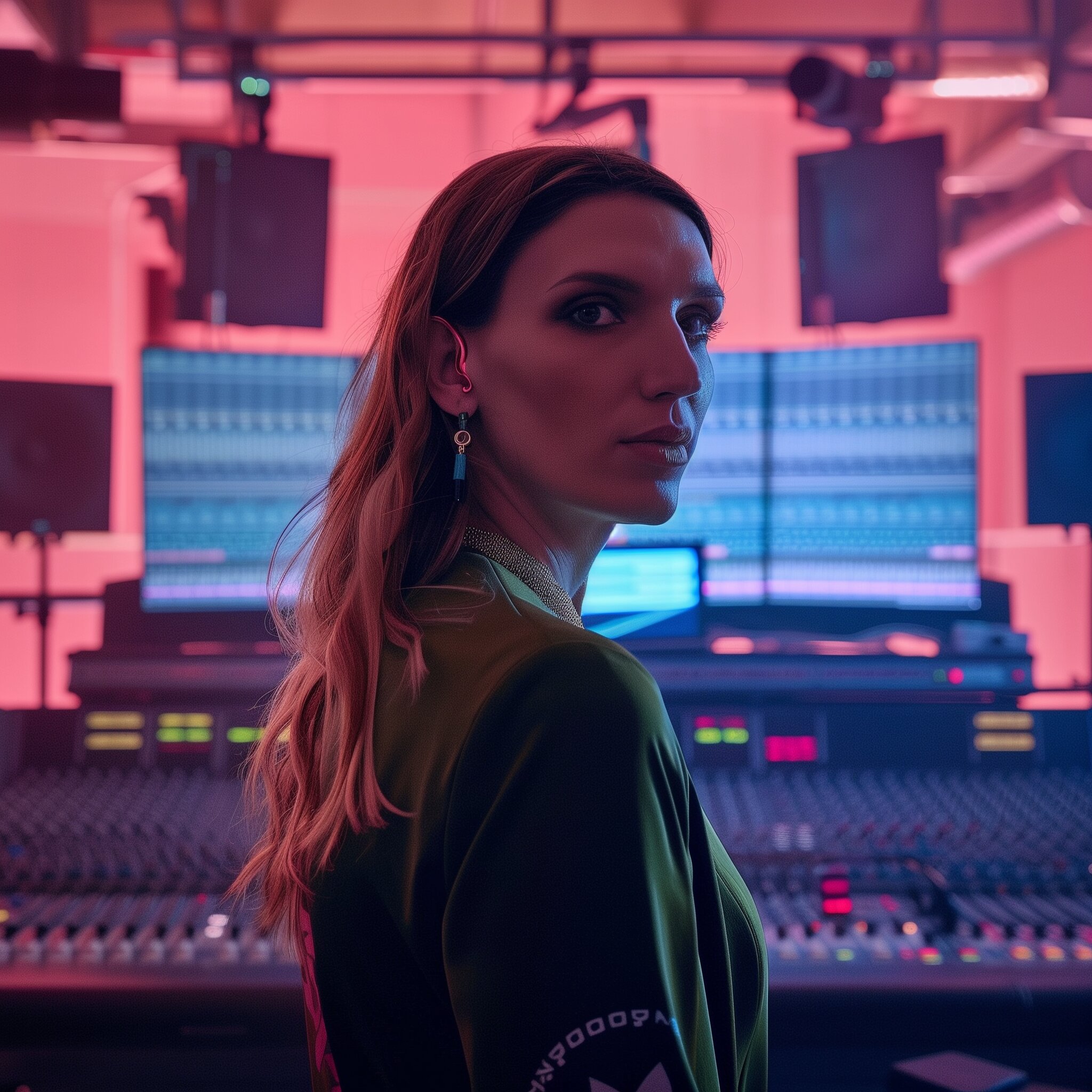 Hristina Vuchkova, broadcast studio, red room, sound boards