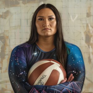 Tori Dixon omaha supernovas volleyball, illustration, beige