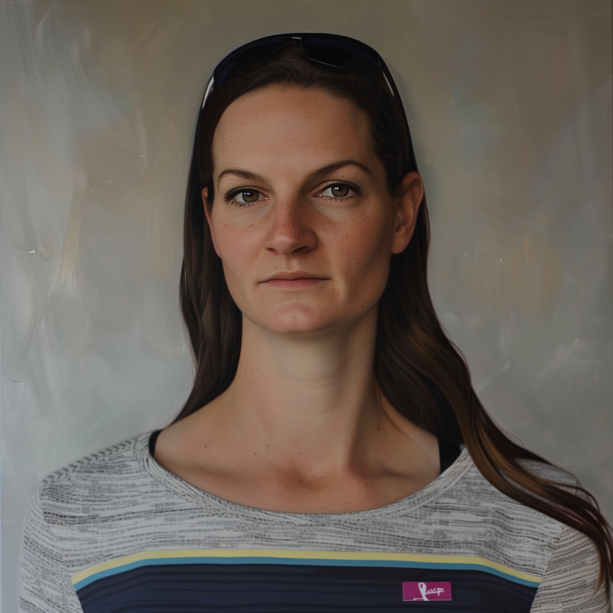 Allison Mayfield volleyball profile headshot, beiege background