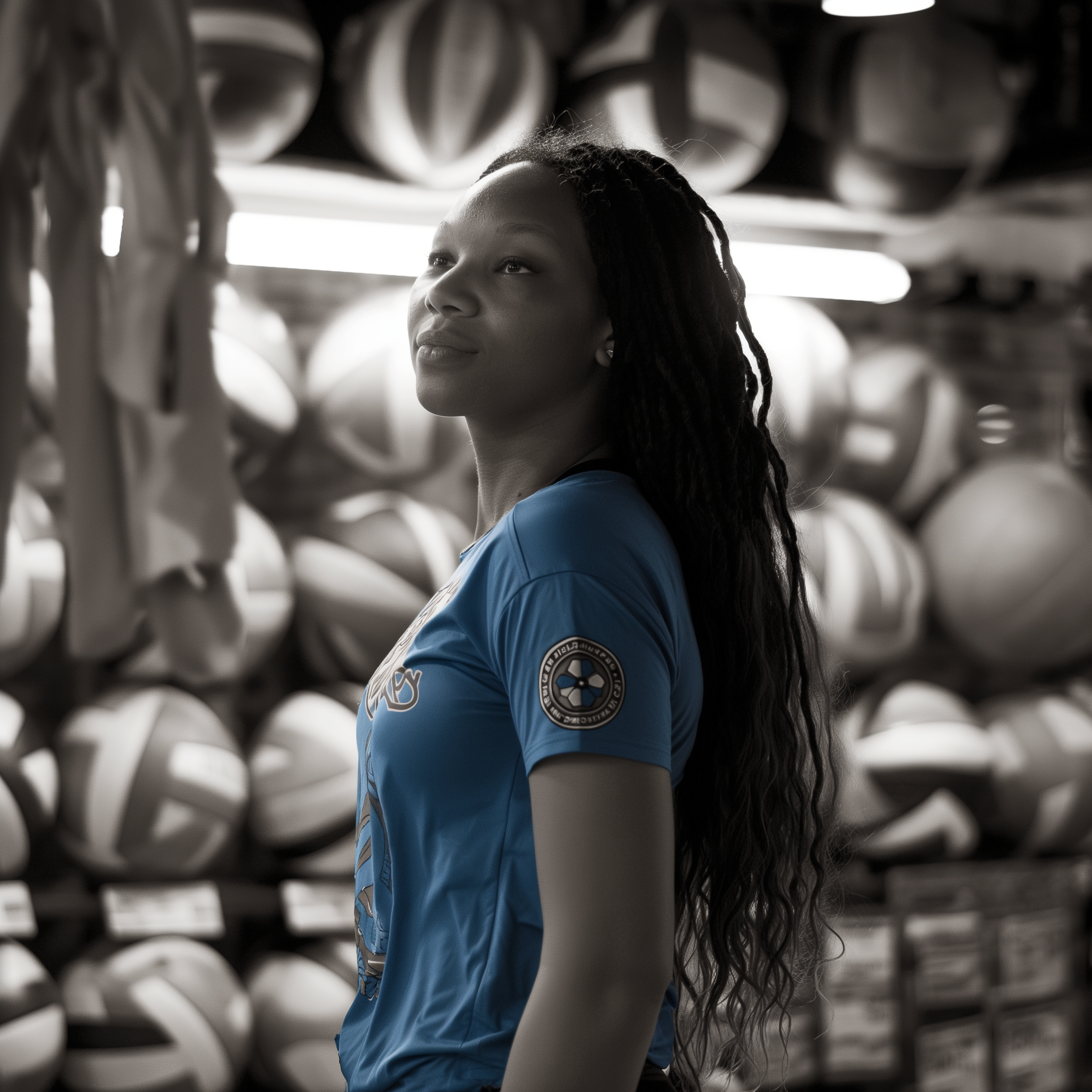 Skylar Fields Volleyballl Orlando Valkyries in sporting goods store