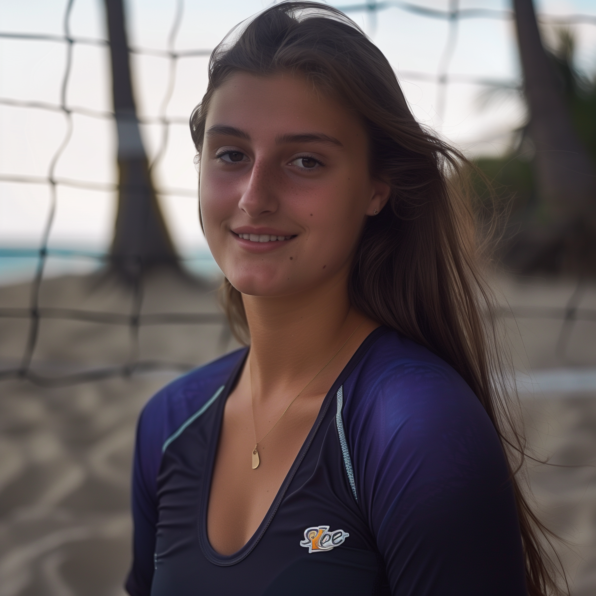 Sophie Davis, pro volleyball uniform, beach