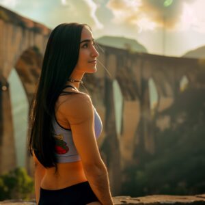 Valeria Leon volleyball player, under roman arches