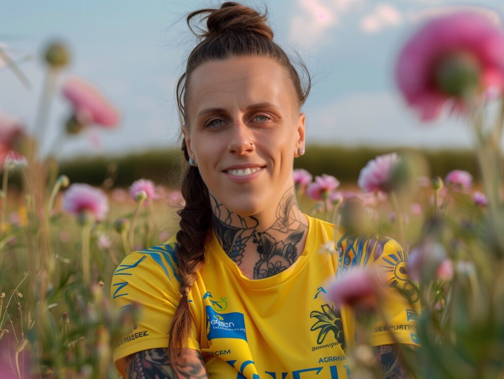 McKenzie Adams in LOVB cut flower field