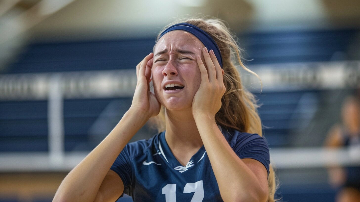 frustrated volleyball player marking what does m mean in volleyball stats