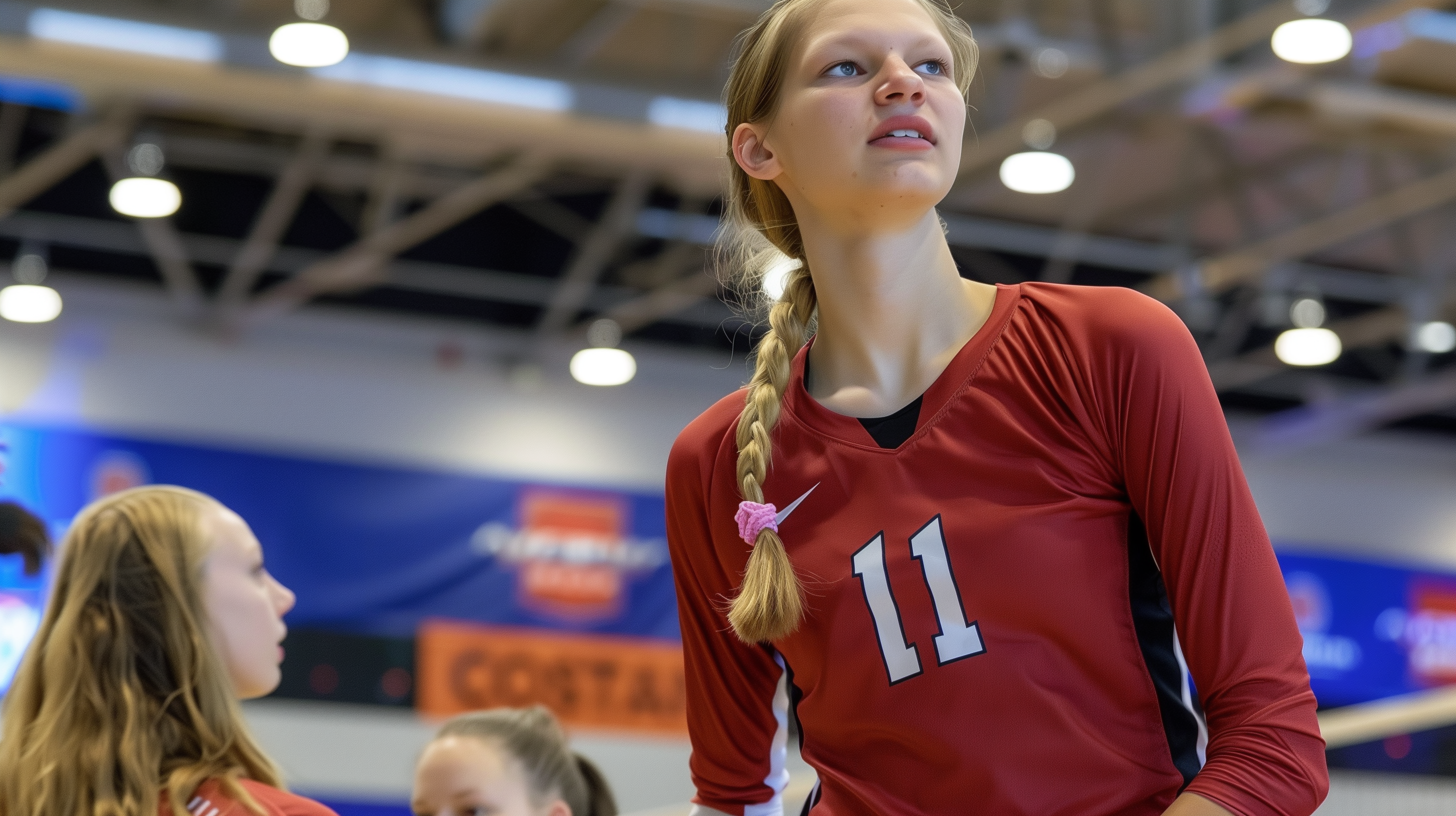 Gabriella Davita checks in for nebraska husker volleyball as outside hitter