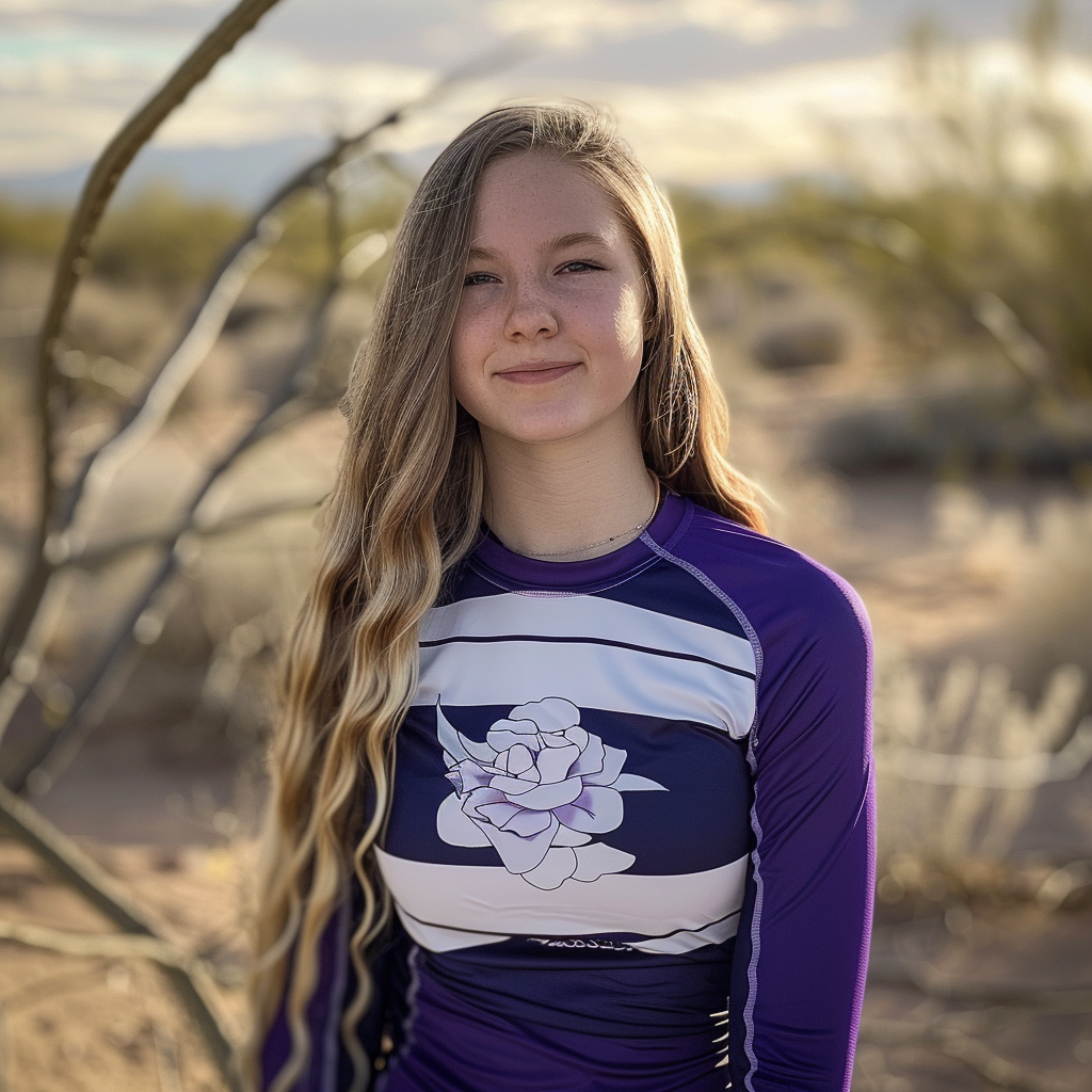 Sarah Bowcutt volleyball commit to Texas A&M, Arizona, purple jersey