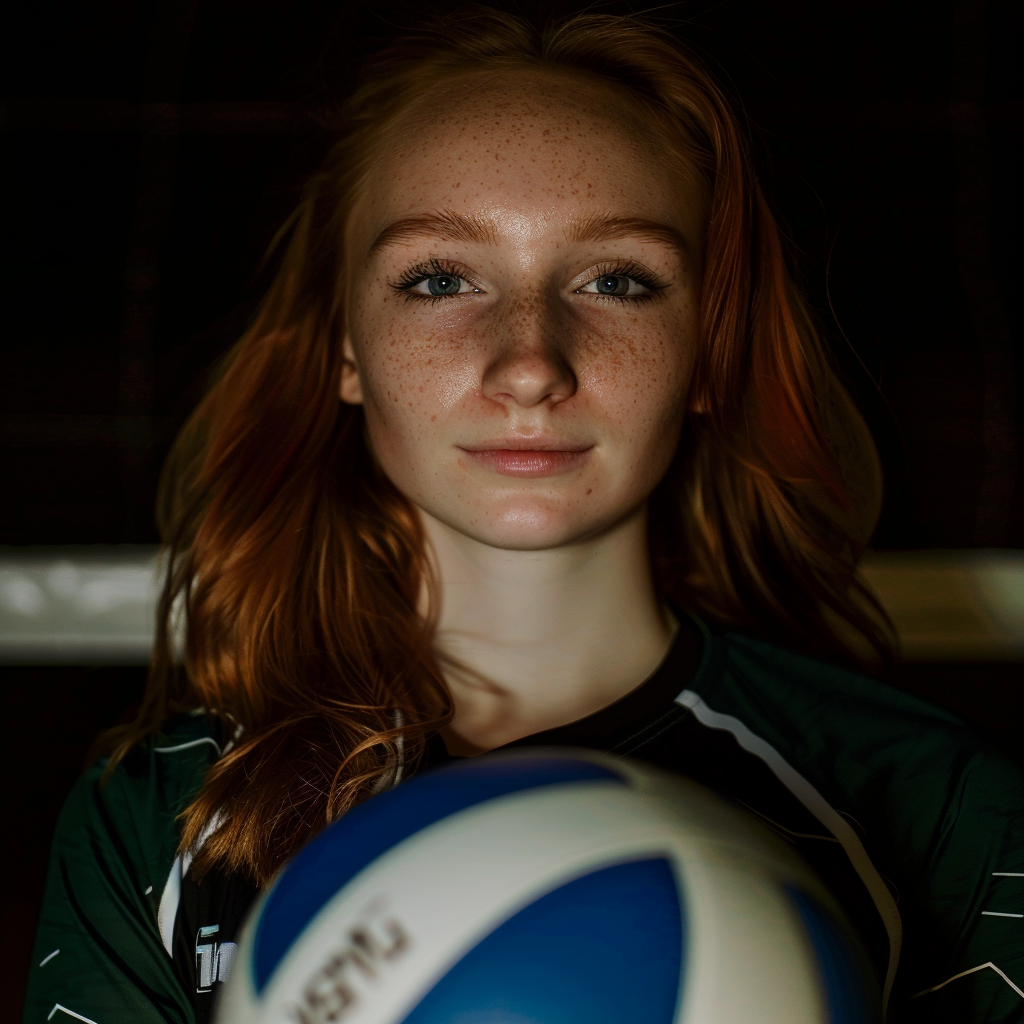 Sophie Bridges volleyball Air Force, dark room, highlight